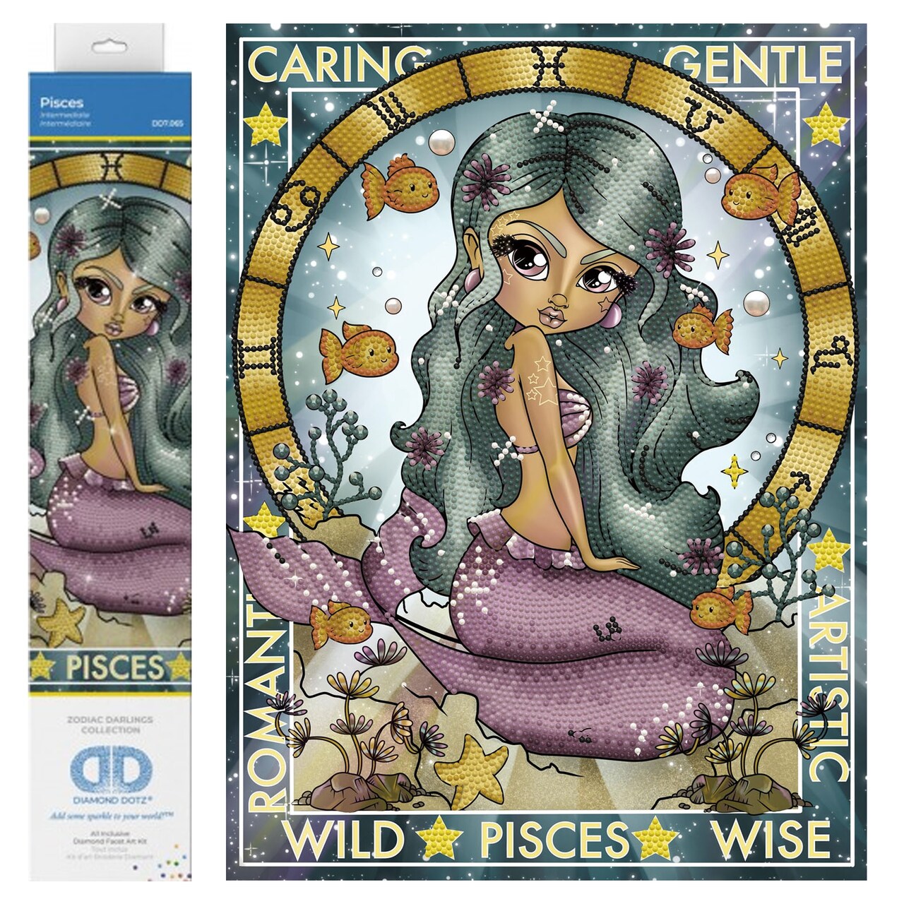 Diamond Dotz Pisces Astrology Diamond Painting Kits for Adults - Diamond Art Kits a Relaxing Creative Craft Kit with Dotz Gems 15.8x11.8